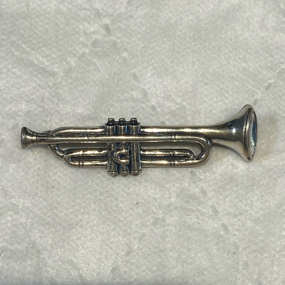 Sterling Silver Trumpet pin for musicians!